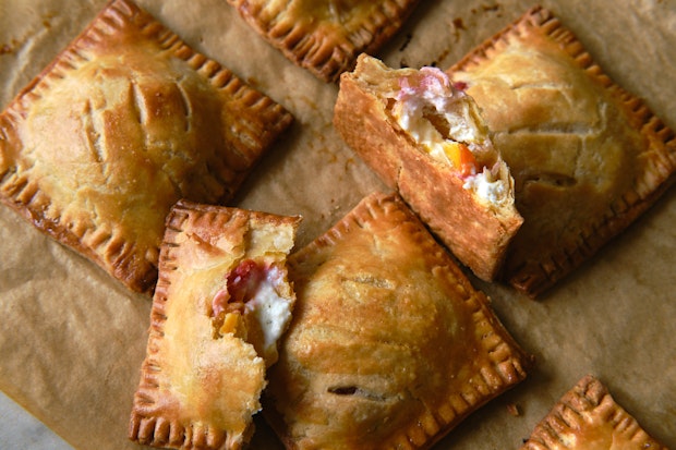 peach hand pies in a pile