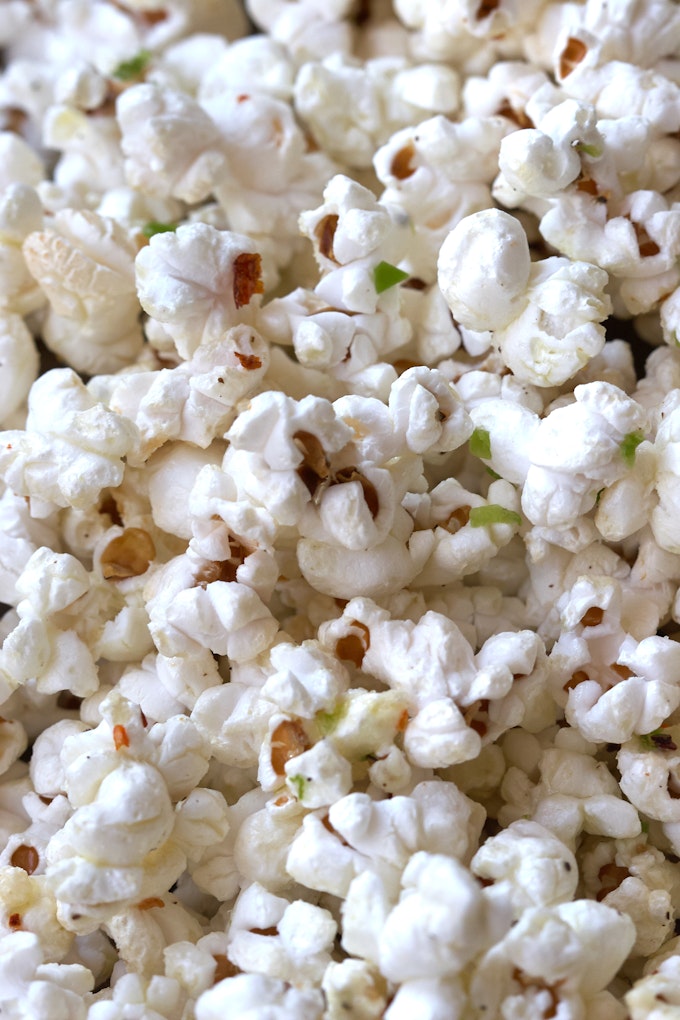 Homemade Popcorn in a Bowl after Popping