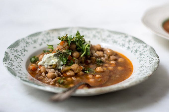 Spicy Chickpea and Bulgur Soup