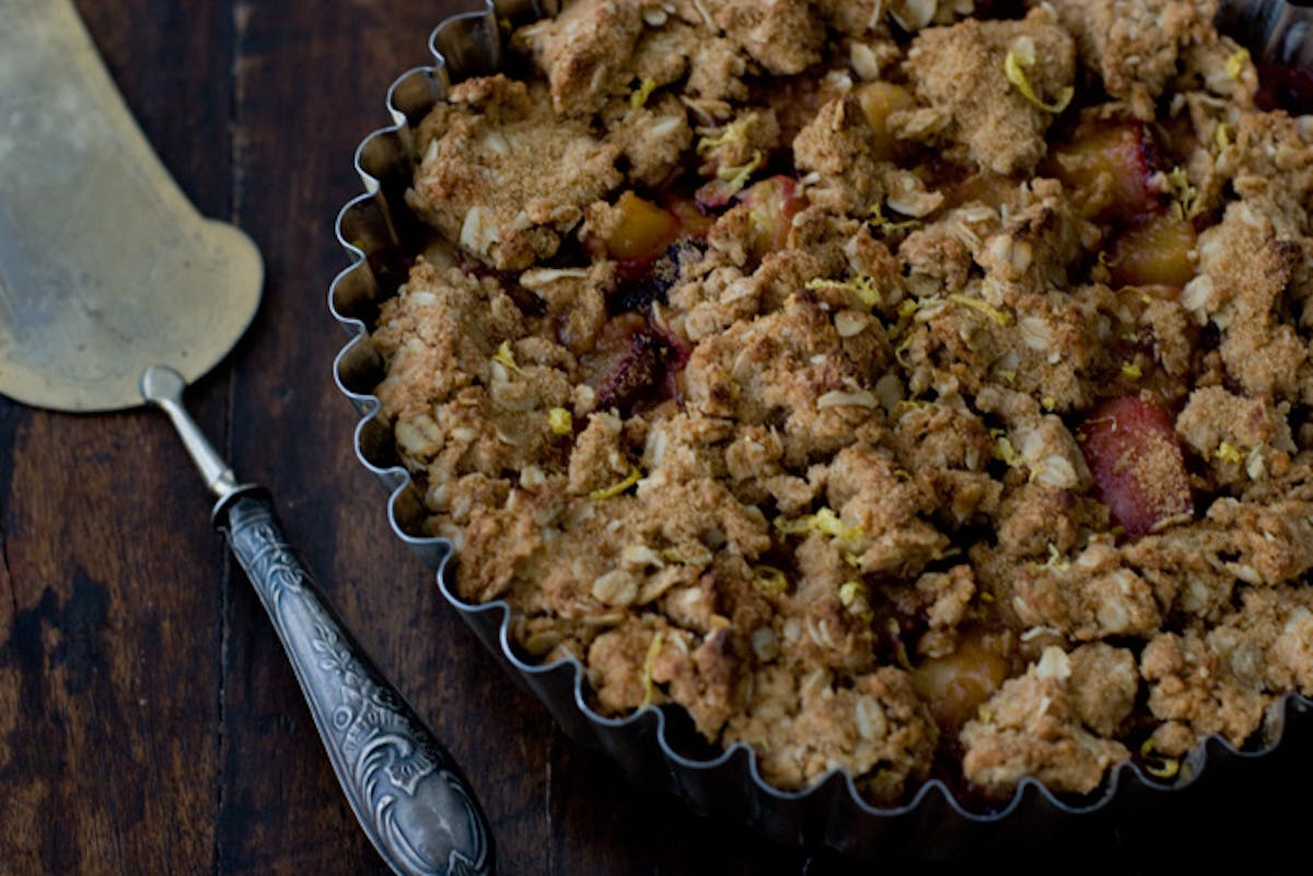 Plum and Peach Crisp