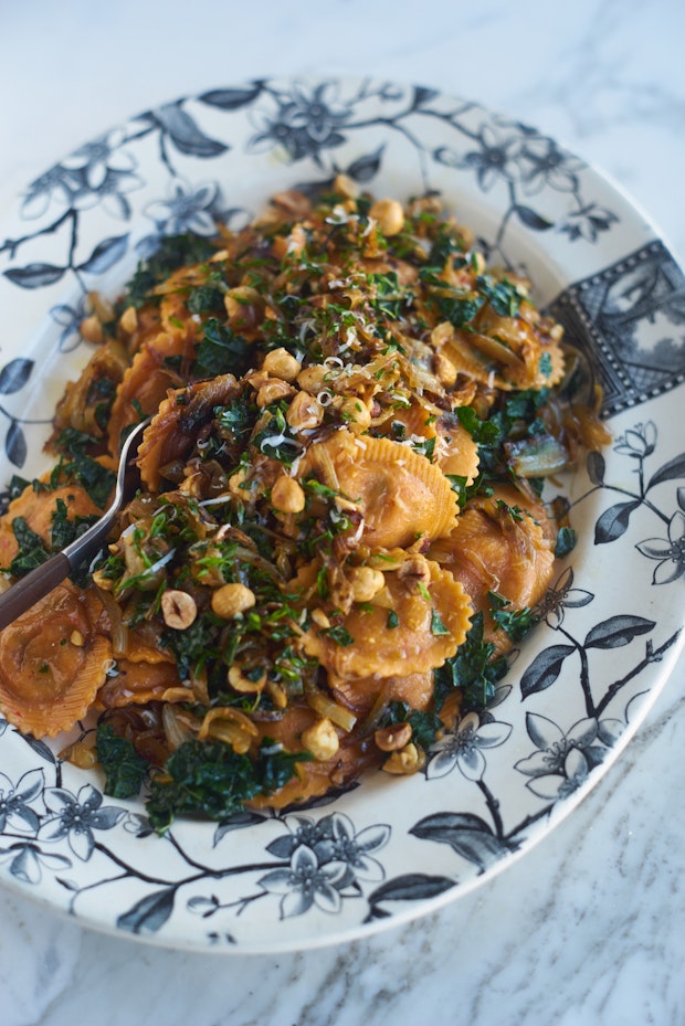 Hazelnut & Chard Ravioli Salad