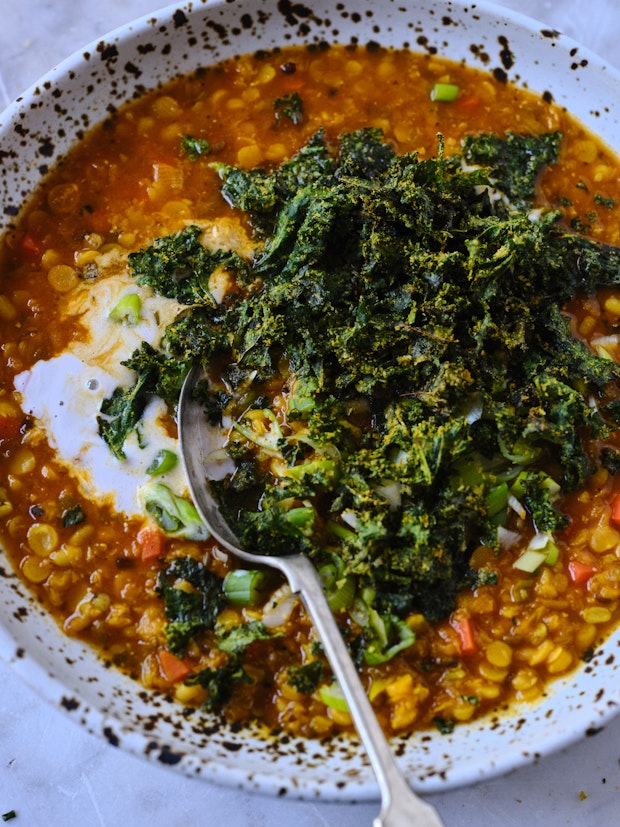 Coconut Red Lentil Soup in a Bowl