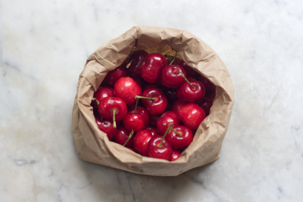 Simple Red Fruit Salad with Strawberries, Cherries, Lemon, and Brown Sugar