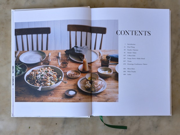 table of Contents pages from Around Our table cookbook by Sara Forte Sprouted Kitchen