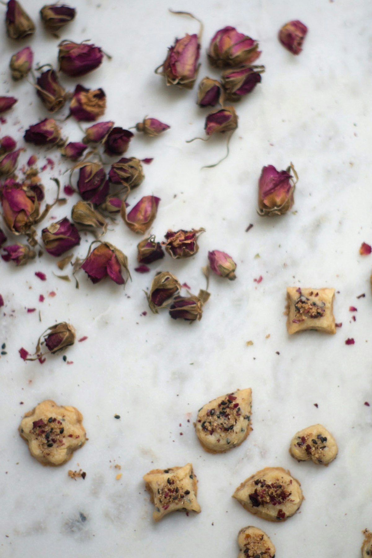 Rosewater Shortbread Cookies