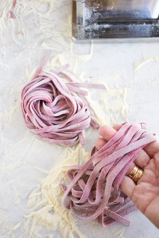 Simple Beet Fettuccine