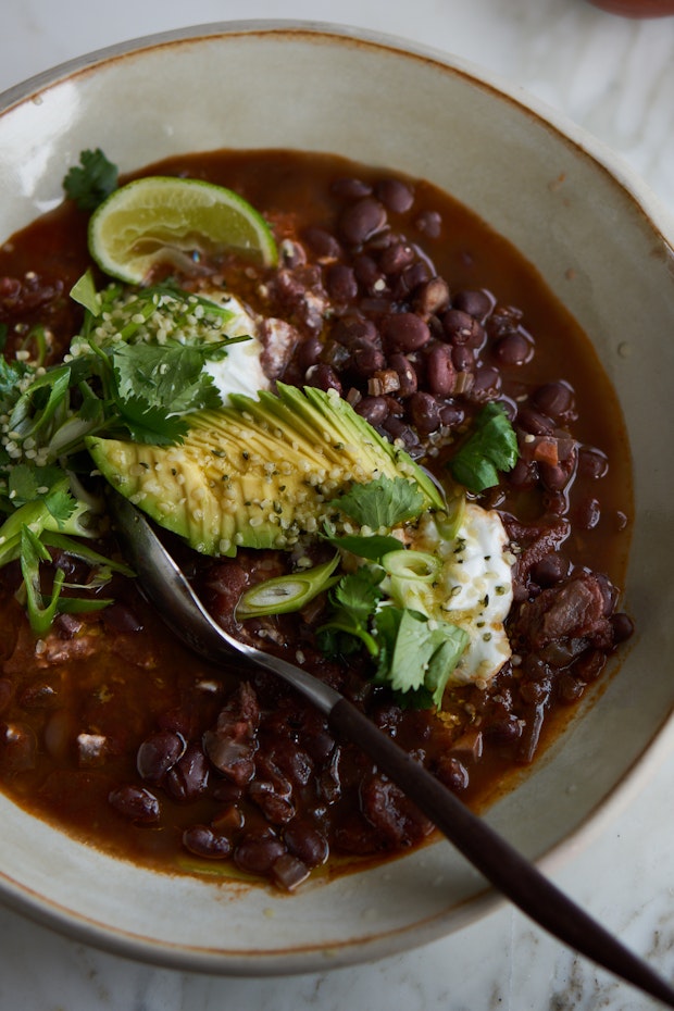Slow Cooker Black Bean Chili with Kahlua