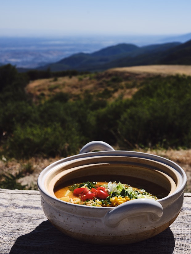 Pot of Spicy Summer Miso Soup