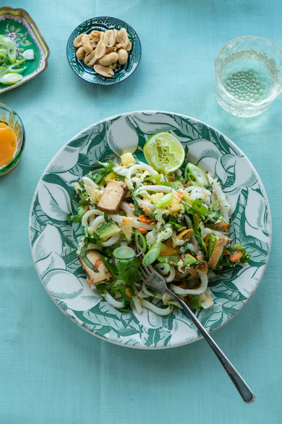 Rainbow Thai Salad with Peanut Tempeh