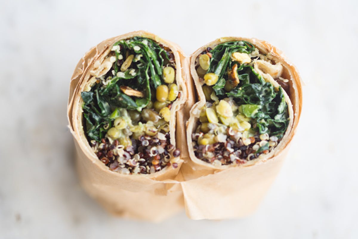 Make Ahead Super Green Vegan Quinoa Burritos