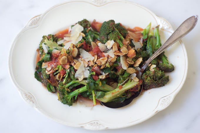 Braised Broccoli with Orange and Parmesan