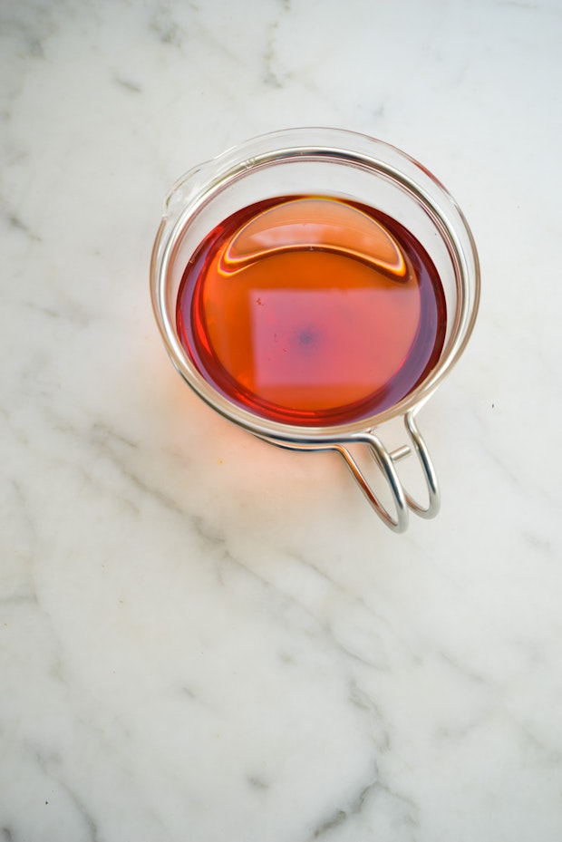 vitamin c tea in a glass teapot