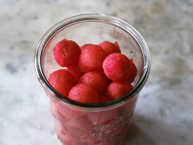 Watermelon Balls in Weck Jar