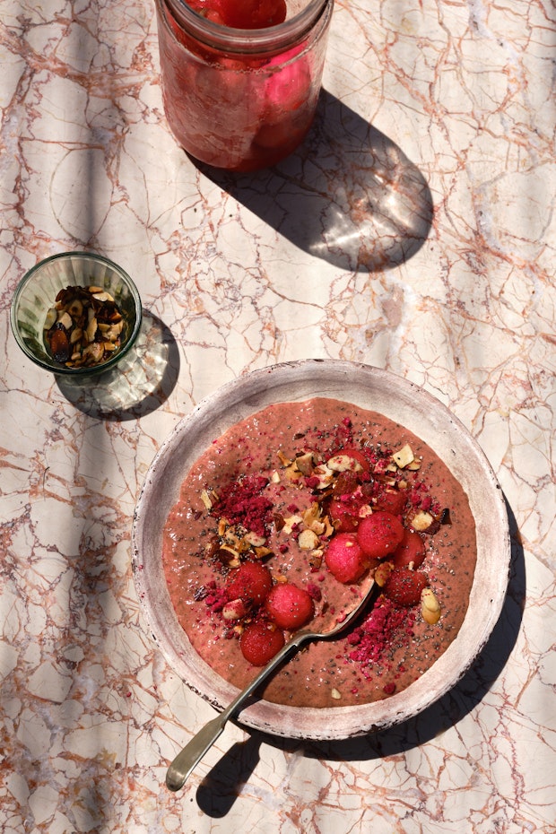 Watermelon Raspberry Breakfast Bowl