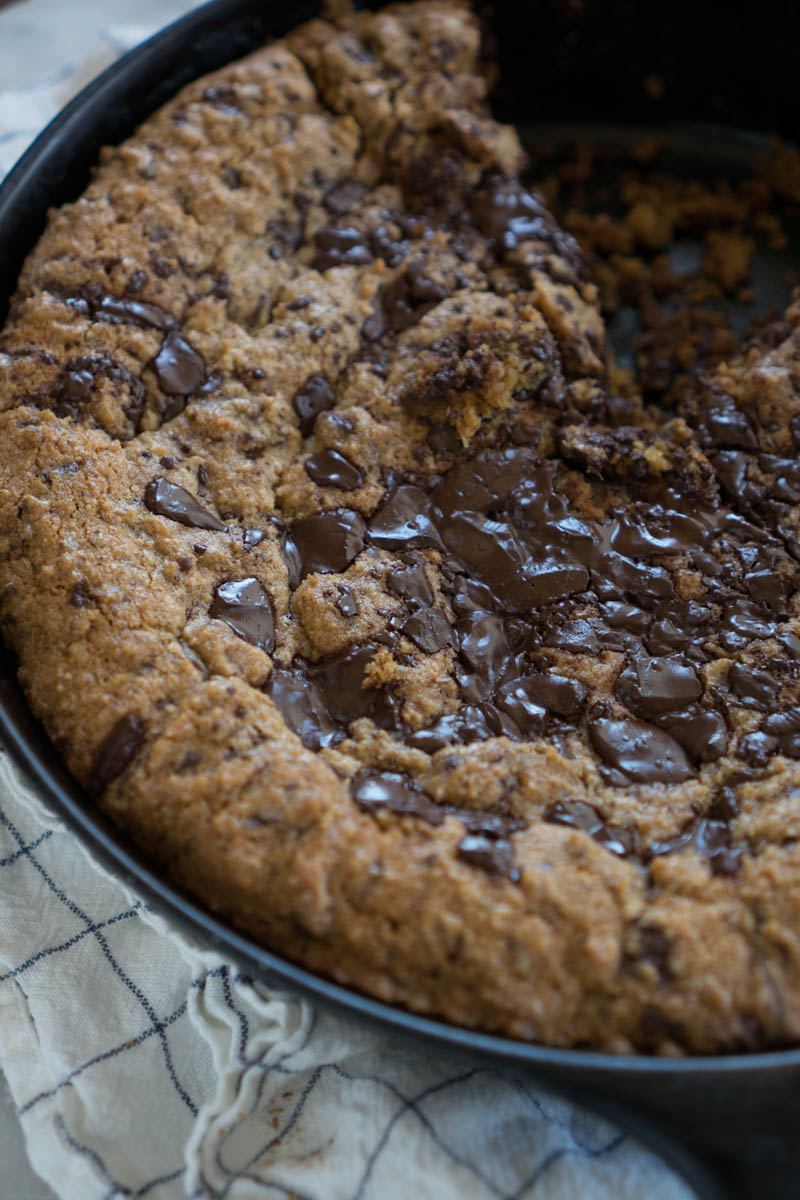 Whole Wheat Chocolate Chip Skillet Cookie